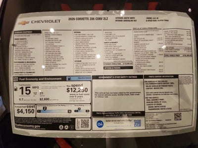 2026 Chevrolet Corvette Z06 2LZ