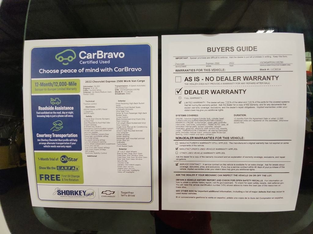 2022 Chevrolet Express Cargo 2500 WT