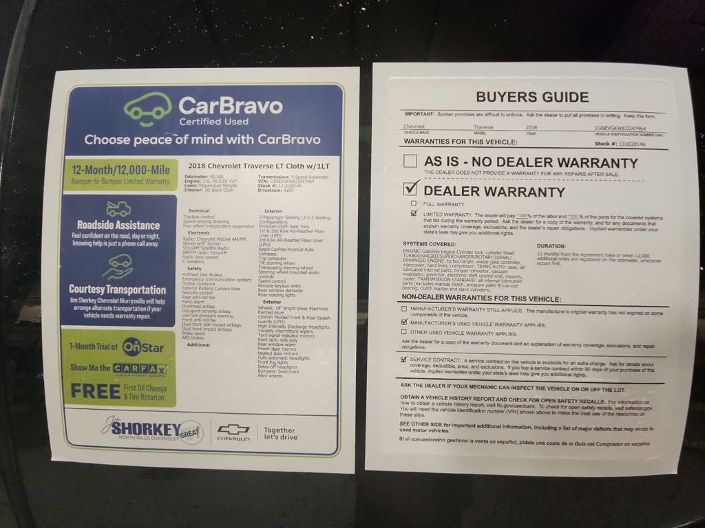 2018 Chevrolet Traverse LT Cloth