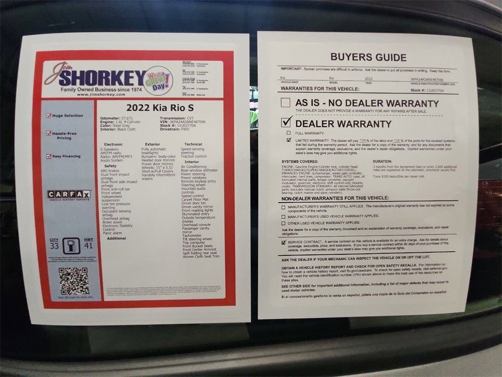 2022 Kia Rio S