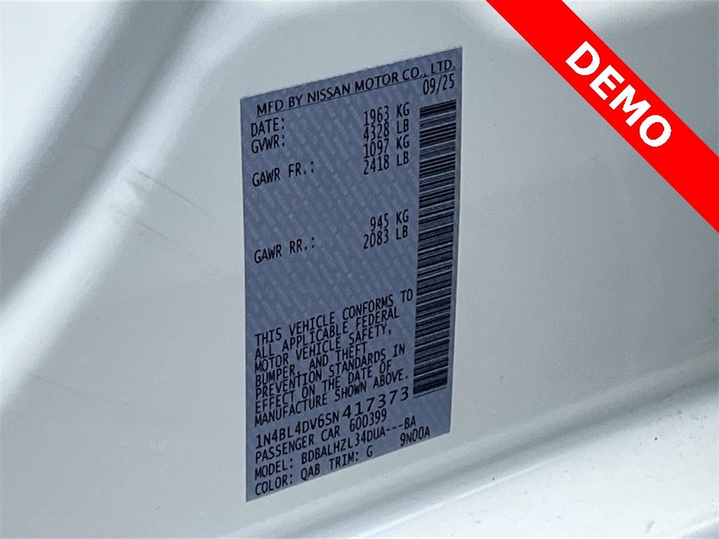 2025 Nissan Altima 2.5 SV