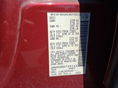 2019 Nissan Frontier SV