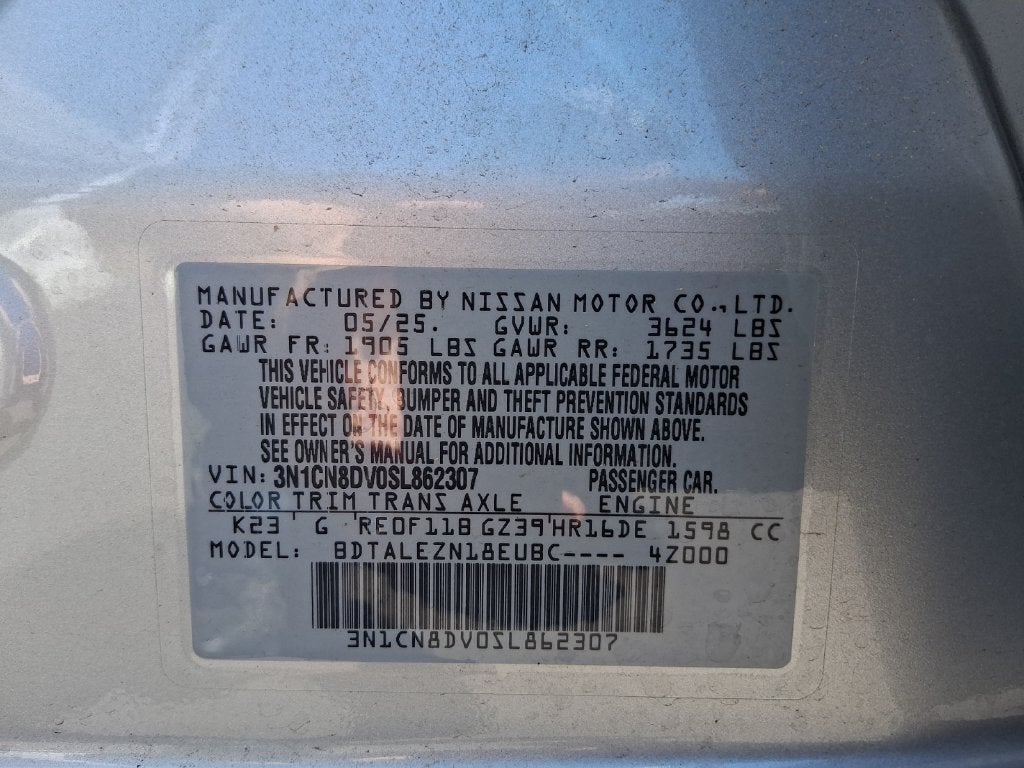2025 Nissan Versa 1.6 S