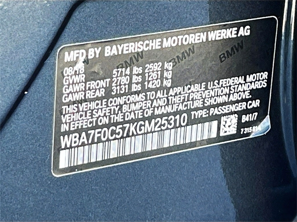 2019 BMW 7 Series 750i