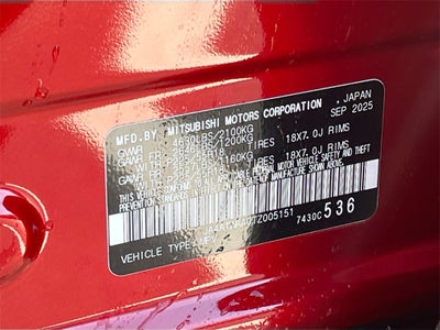 2026 Mitsubishi Eclipse Cross SE Panoramic Sunroof Package