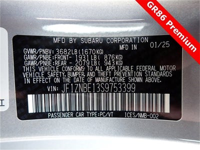 2025 Toyota GR86 Premium MT