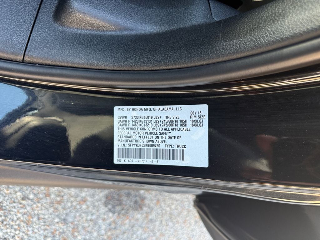 2019 Honda Ridgeline Black Edition