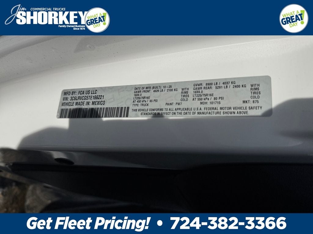 2026 RAM ProMaster 2500 High Roof / 136" WB