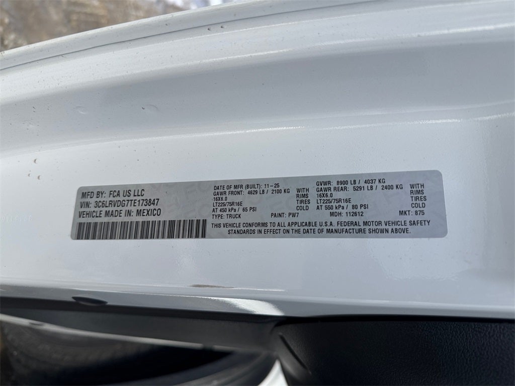 2026 RAM ProMaster 2500 High Roof / 159" WB