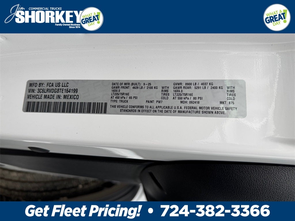 2026 RAM ProMaster 2500 High Roof / 159" WB