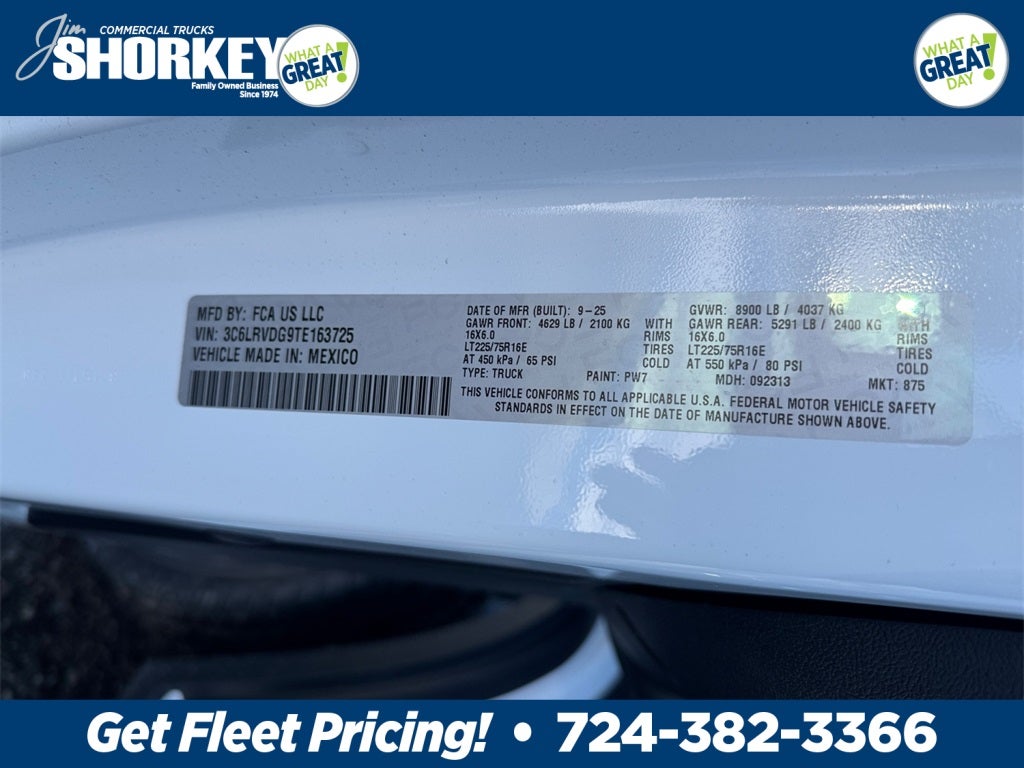 2026 RAM ProMaster 2500 High Roof / 159" WB