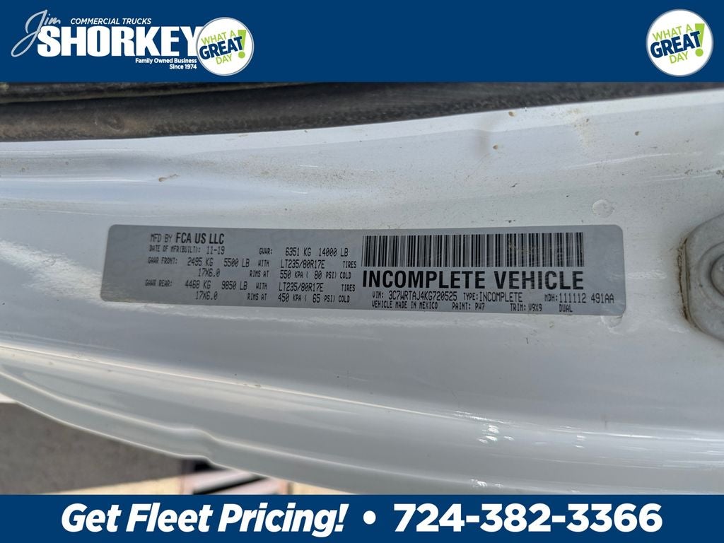 2019 RAM 3500 Tradesman DRW 4x4 / 6.4L Hemi V8 / 9'7" Steel Dump