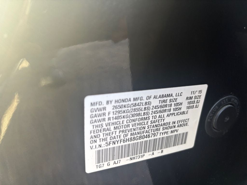 2016 Honda Pilot EX-L w/Rear Entertainment System