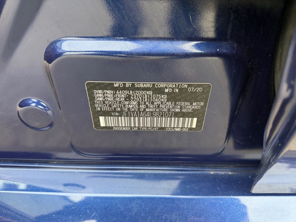 2020 Subaru WRX Base